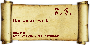 Harsányi Vajk névjegykártya
